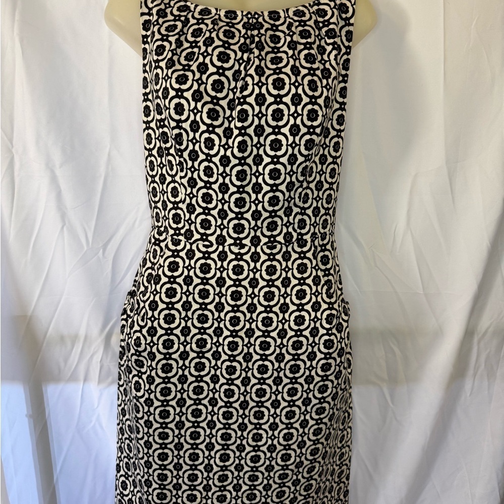Nine West Black & White Geometric Print Dress – Size 10